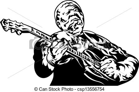 Clipart Vector Of Jazz Man   Old Jazz Man Isolated On The White    