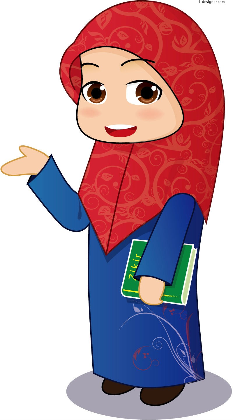 Designer   Cartoon Islamic Girl Vector Material