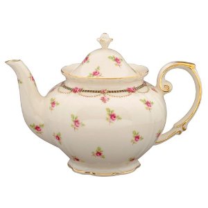 Elegant Romantic Rose Victorian Porcelain Teapot And Teacup