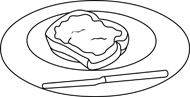Free Black And White Food Outline Clipart   Clip Art Pictures
