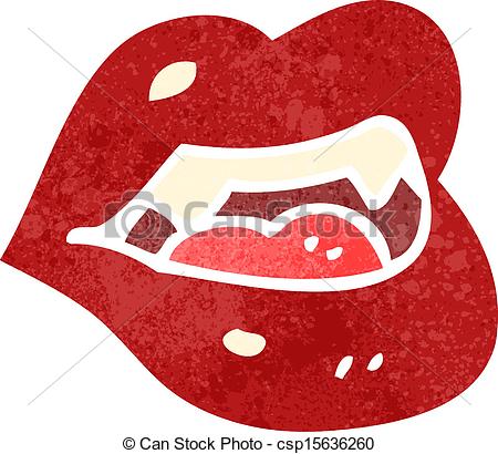 Glossy Vampire Lips   Retro Cartoon    Csp15636260   Search Clipart