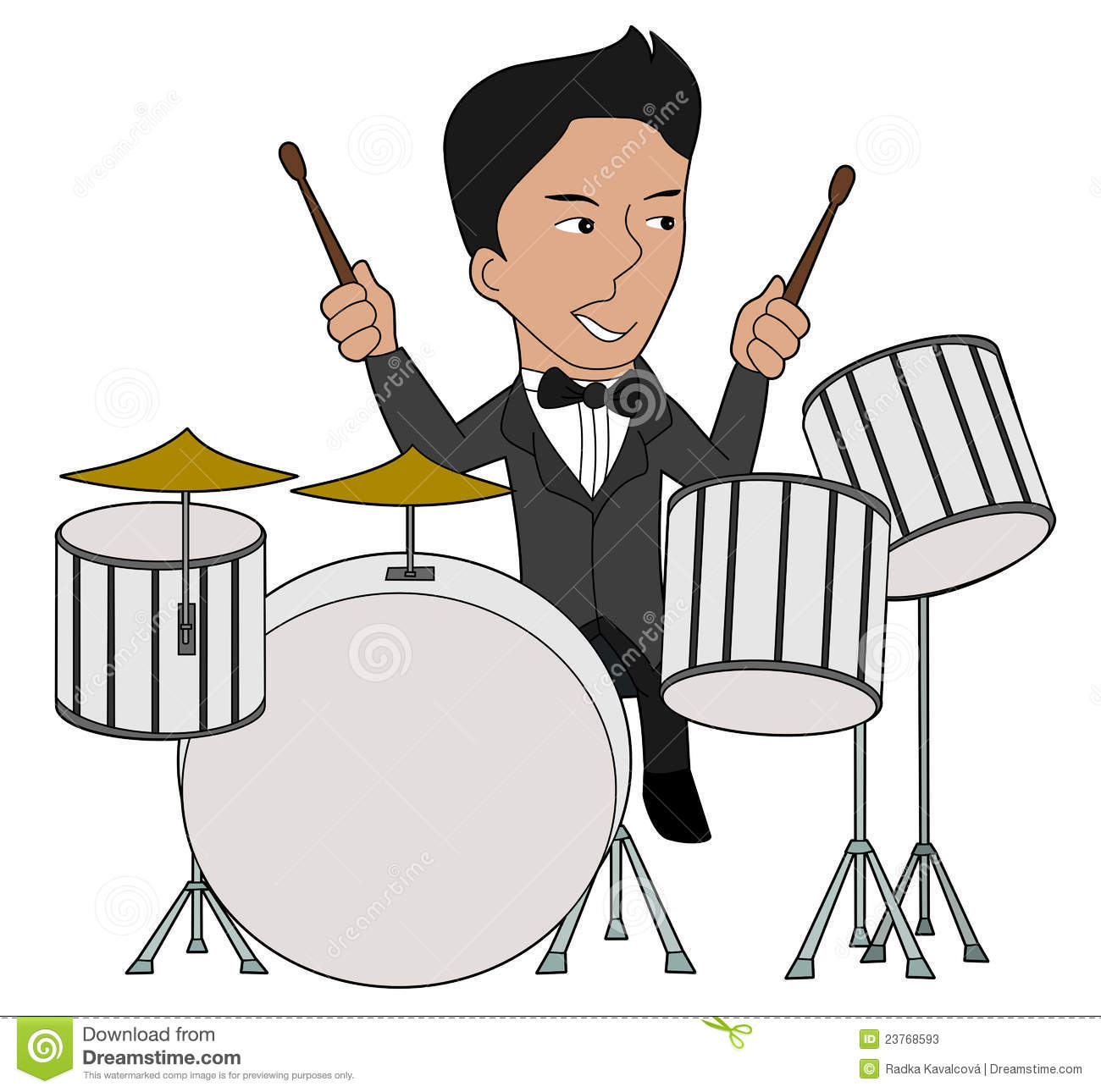 Jazz Drummer Cartoon Stock Photos   Image  23768593