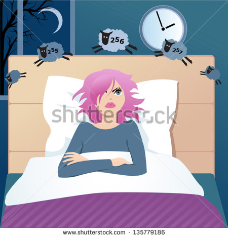     Late At Night Counting Ships Trying To Fall Asleep   Stock Vector