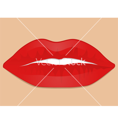 Mouth With Glossy Red Lips