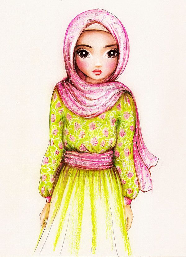 Muslim Girl Pictures Images Photos Anime Muslimah Pencil Drawing Bebek