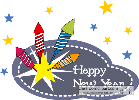 New Year   Happy New Year Fireworks 02   Classroom Clipart