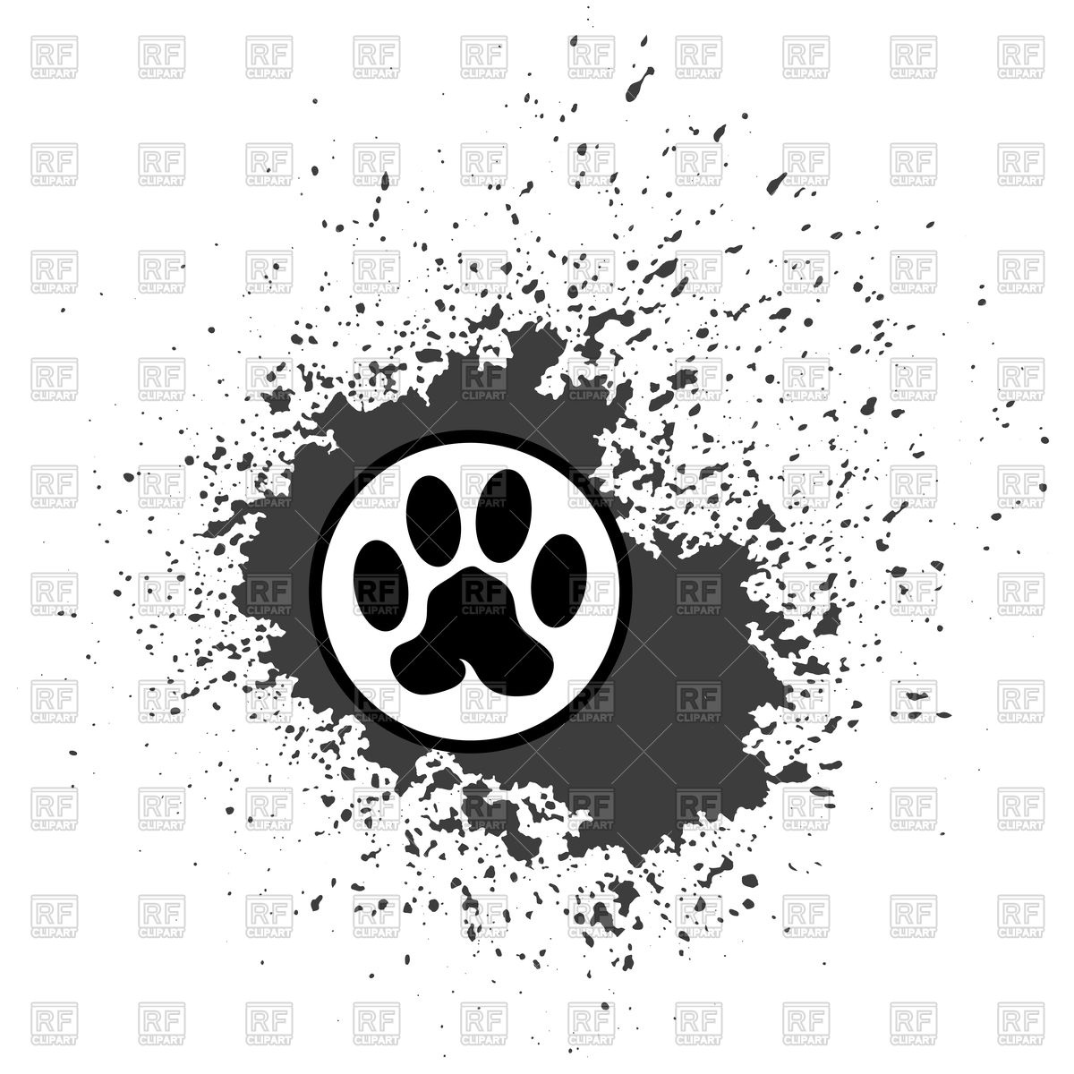 Paw Print Icon On Blob Background 90386 Download Royalty Free Vector
