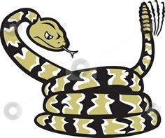 Rattlesnake Cartoon Stock Vector Clipart A Cartoon Of A Coiled
