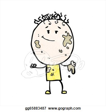Vector Art   Cartoon Dirty Boy  Clipart Drawing Gg65883487