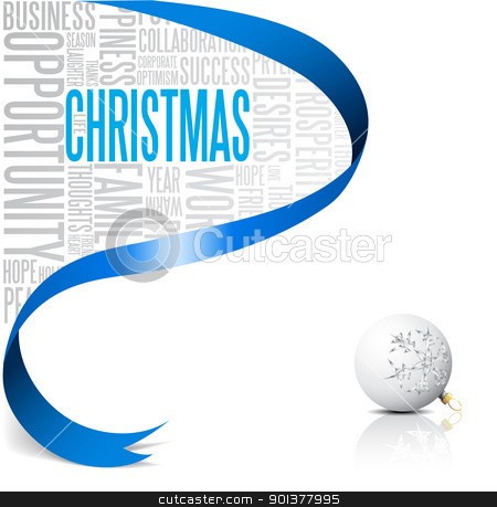 With Blue Ribbon Stock Vector Clipart Christmas Card With Blue Ribbon    