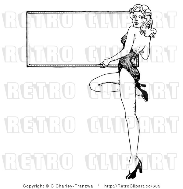 1940s Pinup Sign Retro Royalty Free Clipart By C Charley Franzwa
