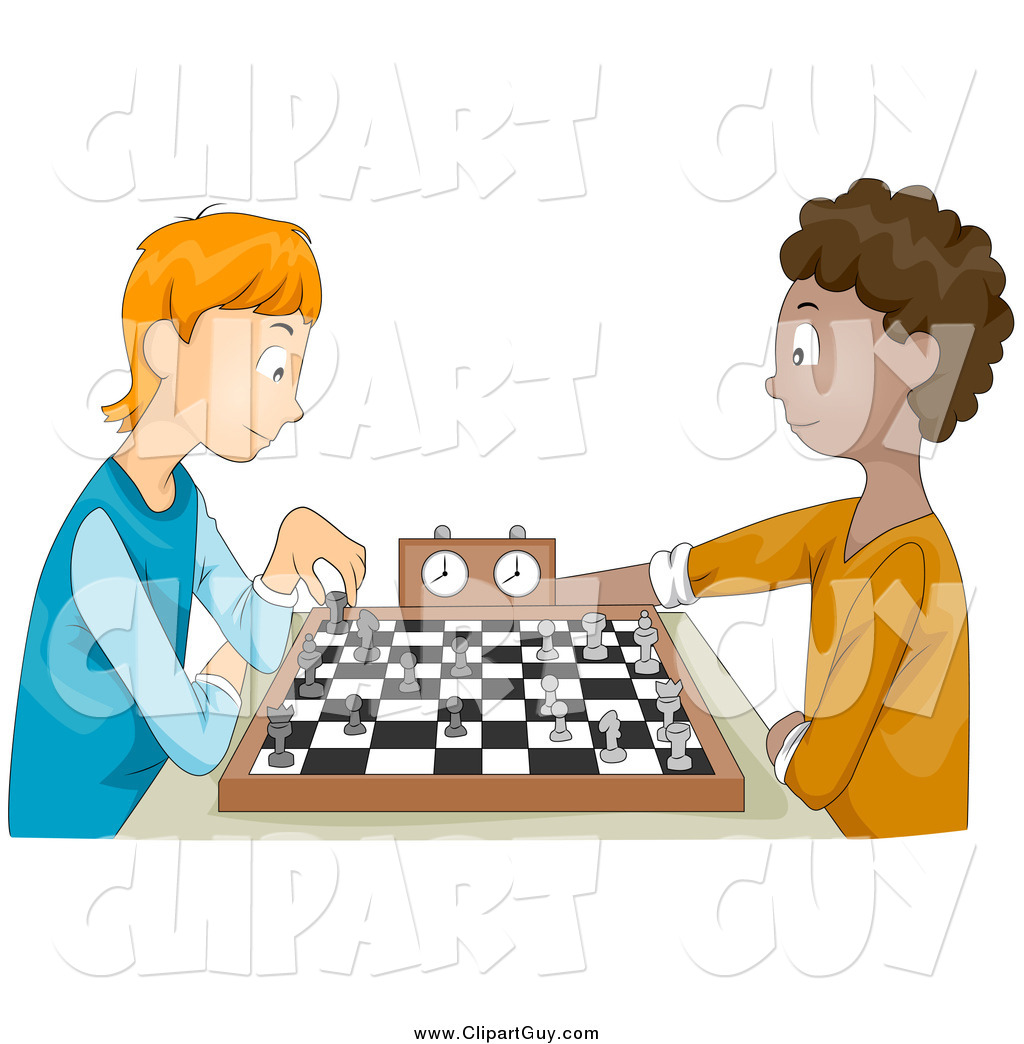     Art Of White And Black Teen Boys Playing Chess By Bnp Design Studio