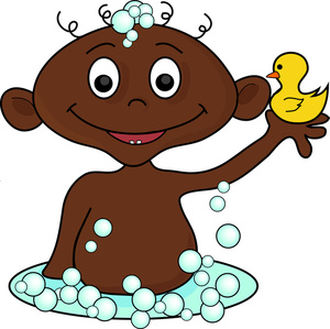 Bath Clipart Image   Black Or Ethnic Child Taking A Bath With A Rubber    