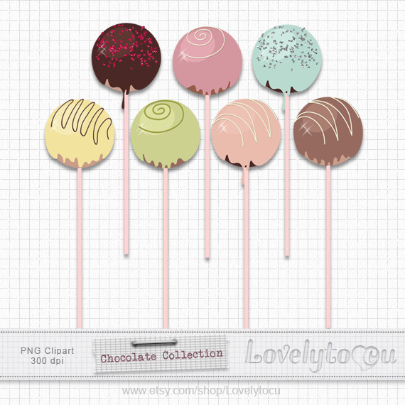 Cake Pops Clip Art Bakery Digital Clip Art Set Png By Lovelytocu