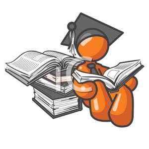     Cartoon Of A Scholar Reading A Book   Royalty Free Clipart Picture
