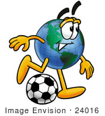 Cartoon Soccer Player Kicking Ball