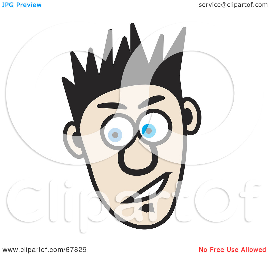 Clipart Illustration Of A Cocky Blue Eyed Teen Guy With Spiked Hair