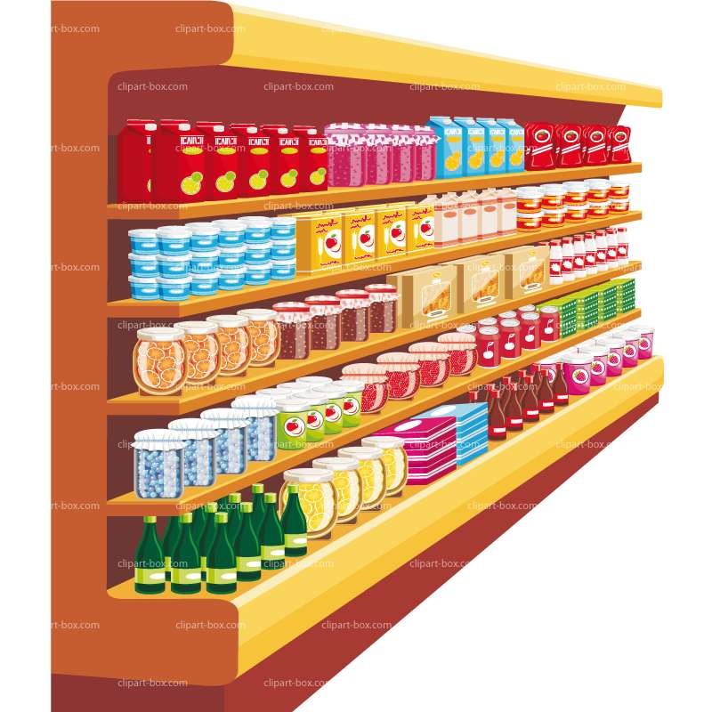 Clipart Supermarket Shelves   Royalty Free Vector Design