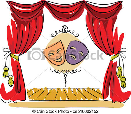 Clipart Vector Of Theater Stage Vector Illustration   Theater Stage