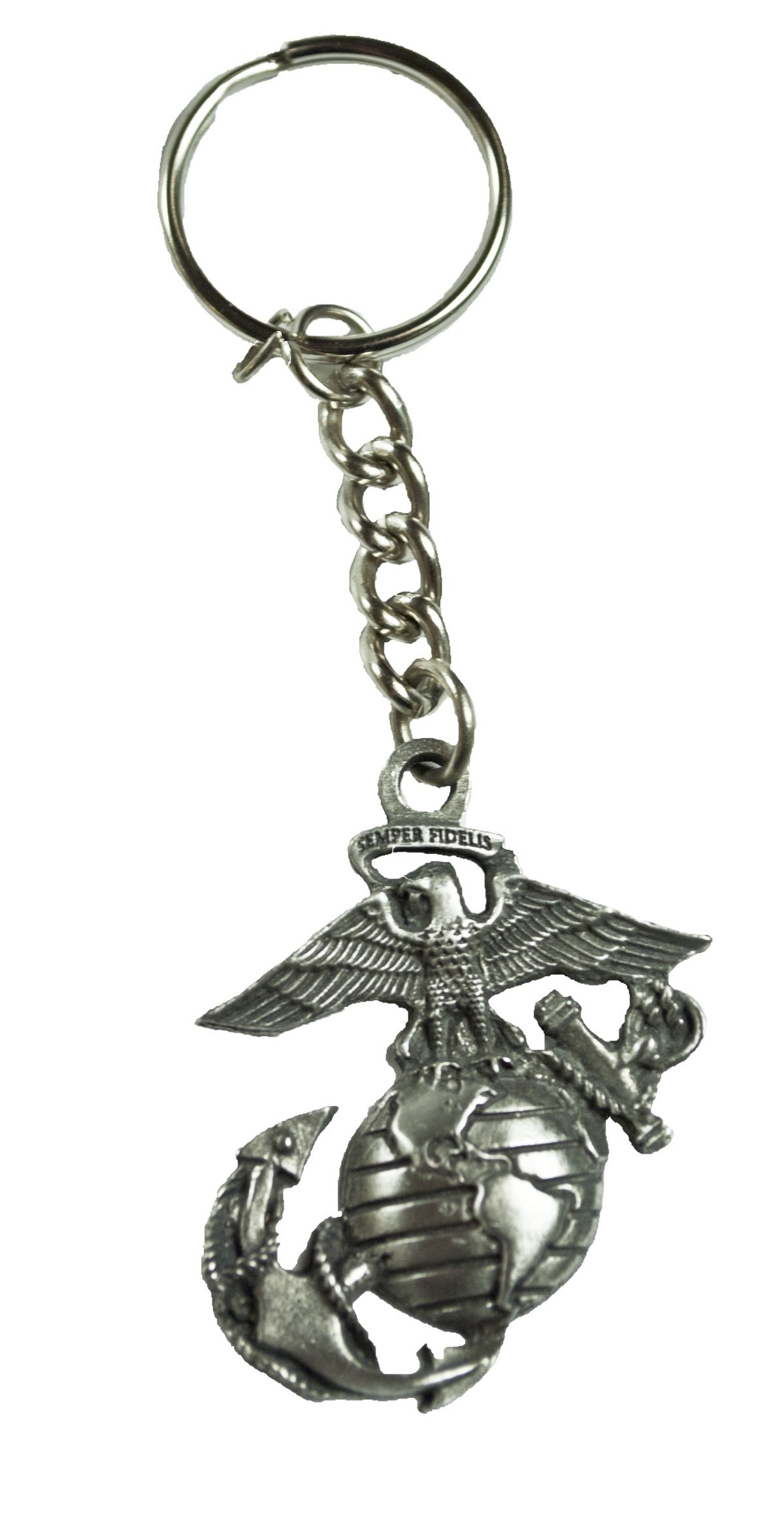 Eagle Globe And Anchor Pewter Keychain   Sgt Grit   Marine Corps