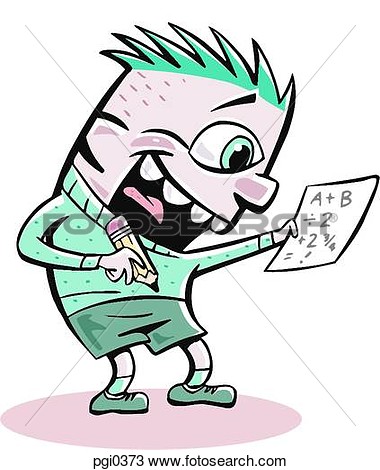 Enthusiastically Solving A Math Problem  Fotosearch   Search Clipart