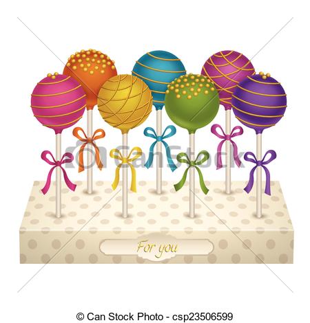 Eps Vectors Of Cake Pops   Tasty Candy On A Stand Delicacy Cake Pops    