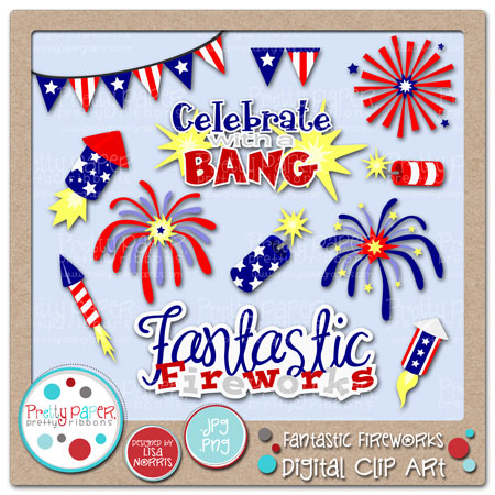 Fantastic Clip Art Fireworks Digital Clip Art