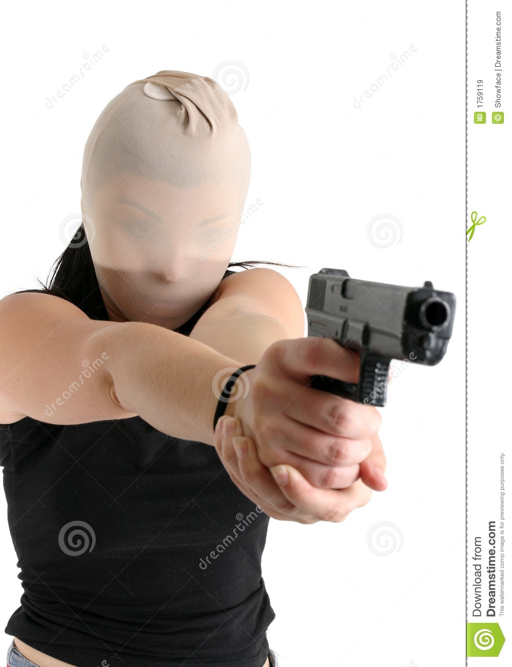 Female Robber With Gun Royalty Free Stock Images   Image  1759119
