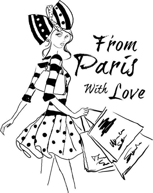 Hand Painted Paris Fashion Girl Vector Material   My Free Photoshop