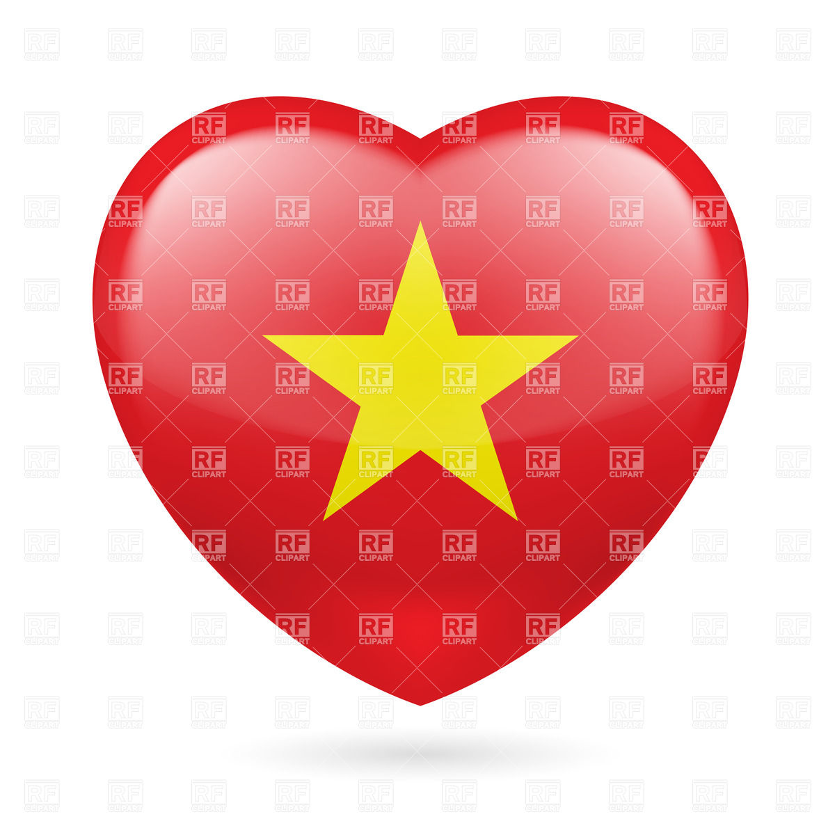 Heart With Vietnamese Flag Colors  I Love Vietnam Download Royalty