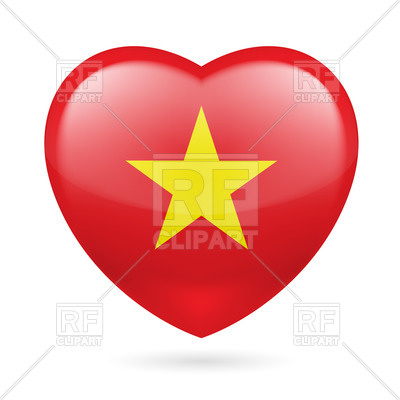 Heart With Vietnamese Flag Colors  I Love Vietnam Download Royalty