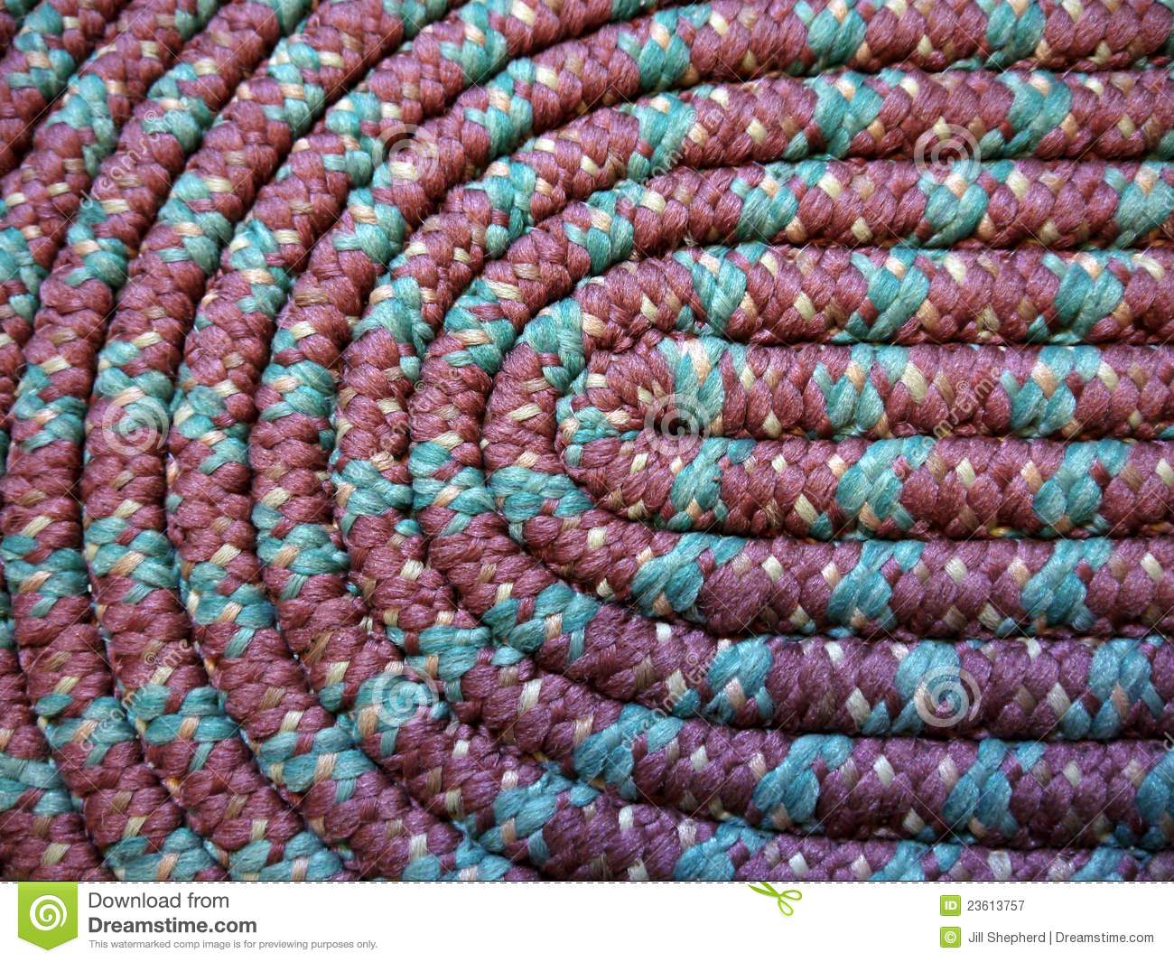 Home  Handmade Coiled Rag Rug Detail Royalty Free Stock Photography    