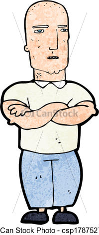 Illustration Of Cartoon Annoyed Bald Man Csp17875274   Search Clipart