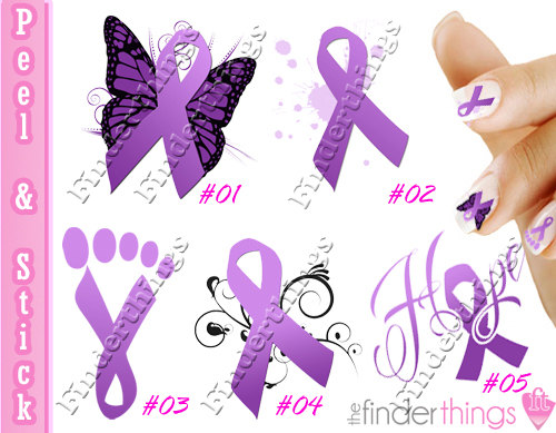 Nail Art Decals Stickers Relay For Life Purple By Thefinderthings1