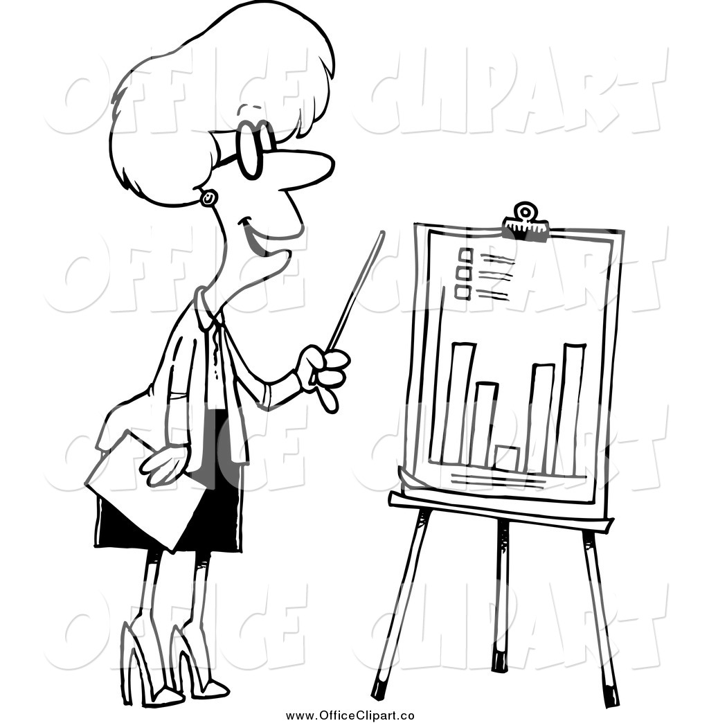 Preview  Vector Clip Art Of A Black And White Businesswoman Presenting