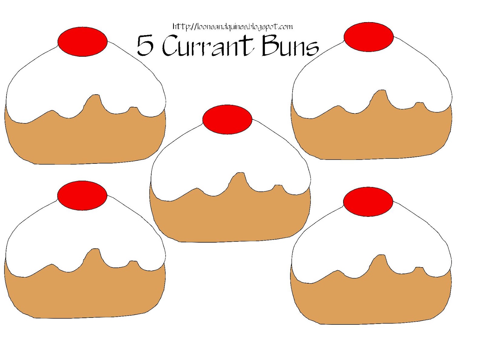 Quines   Librarytime  Flannel Friday   Five Currant Buns With Template