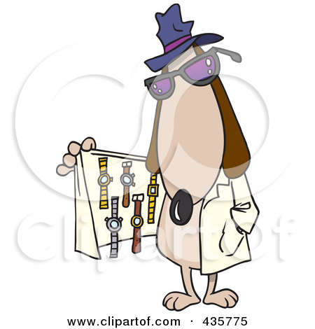 Royalty Free  Rf  Clipart Illustration Of A Dog Selling Watches From