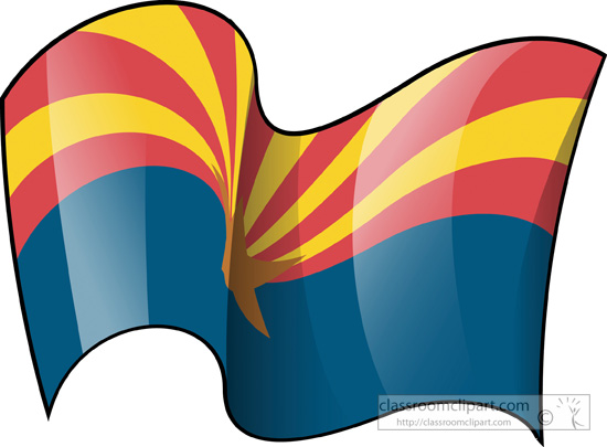 State Flags   Arizona State Flag Waving Clipart   Classroom Clipart