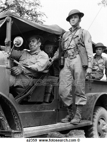 Stock Photograph Of 1940s Us Army Soldiers Riding On Military Truck