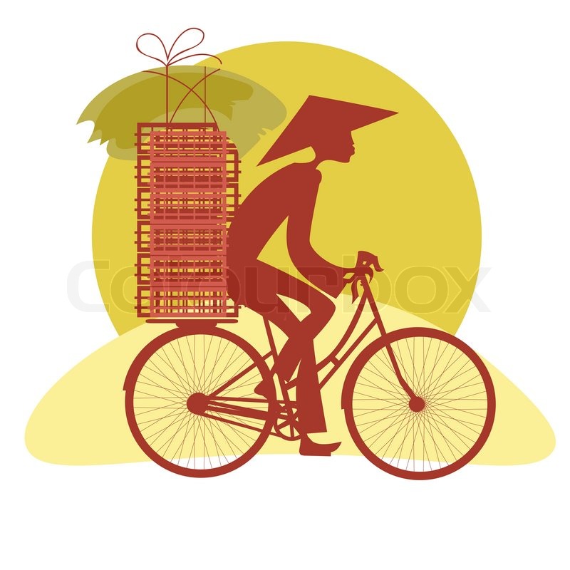 Stock Vector Of  Silhouette Vietnamese Cycling