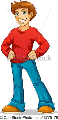 Vectors Illustration Of Happy Guy   Cartoon Happy Young Man Standing