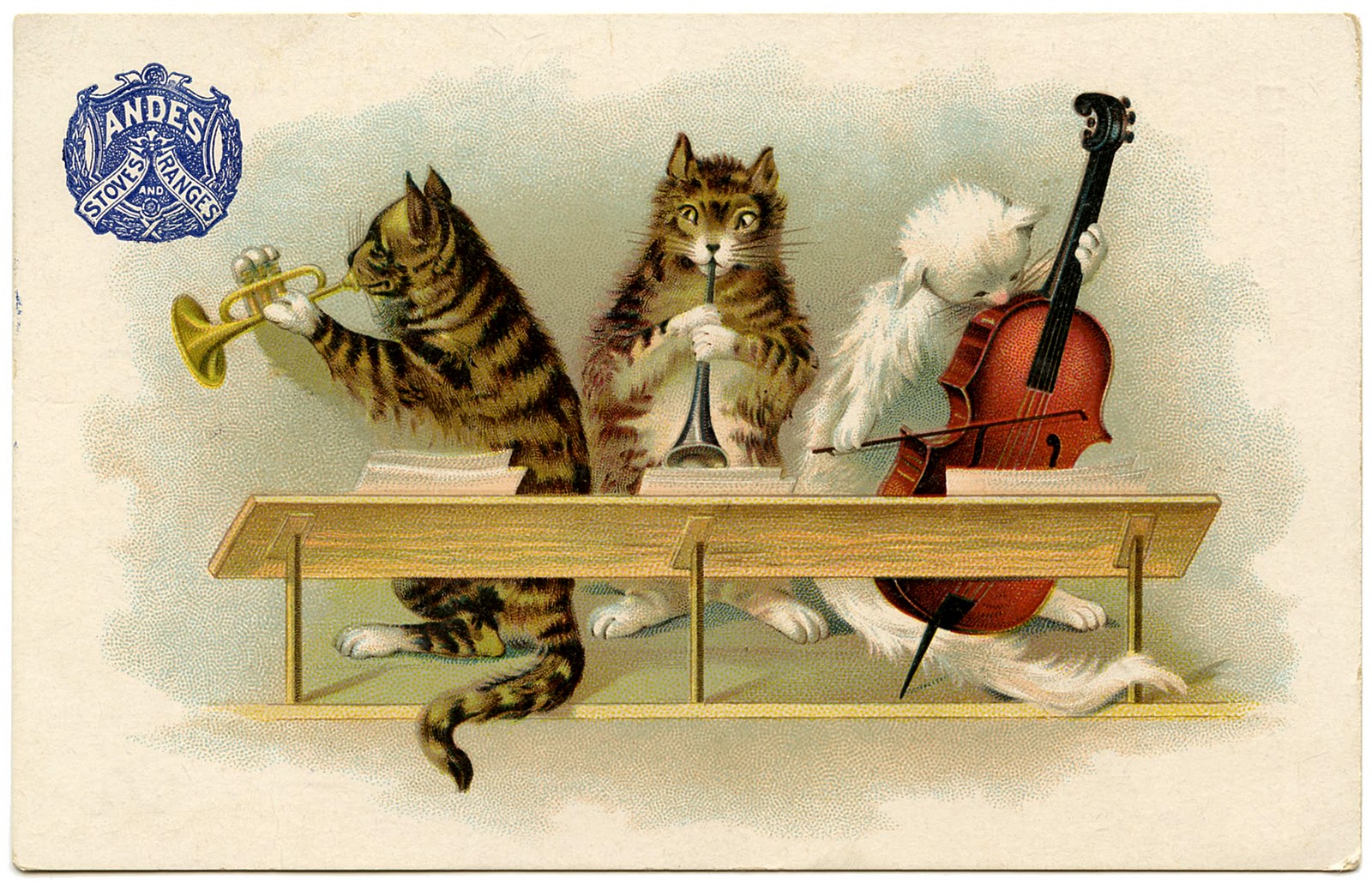 Vintage Graphic   Musical Cats   The Graphics Fairy