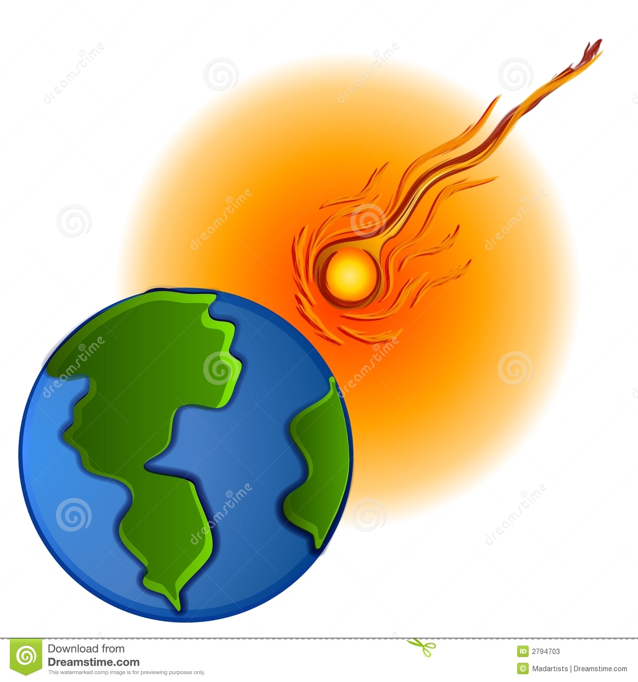 Asteroid Hitting Earth Clipart Stock Photos   Image  2794703