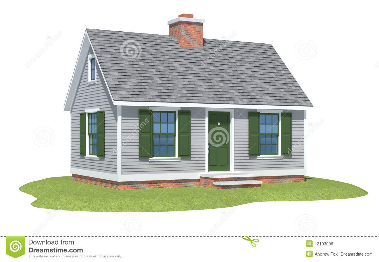 Cape Cod House Rendering Royalty Free Stock Image   Image  12103096