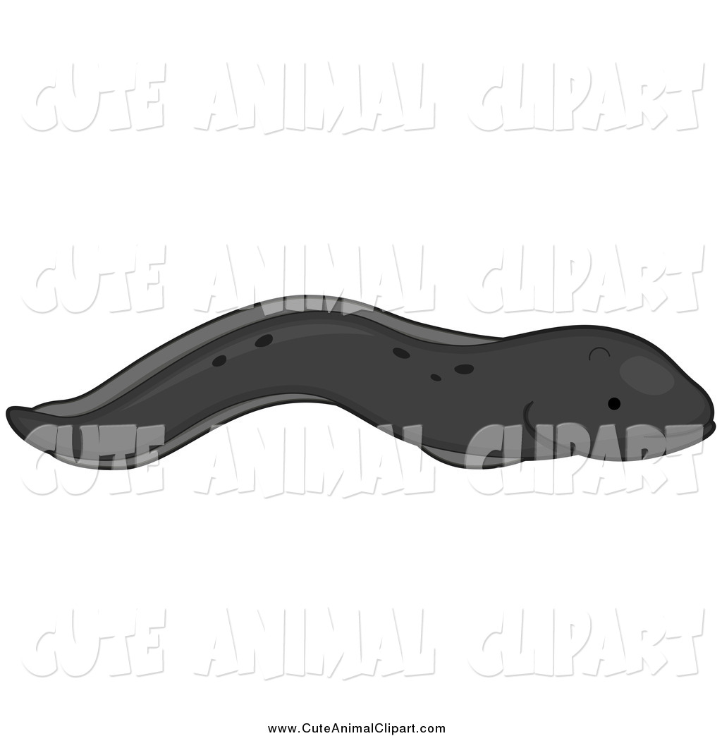 Cartoon Clip Art Of A Cute Black Eel Swimming By Bnp Design Studio