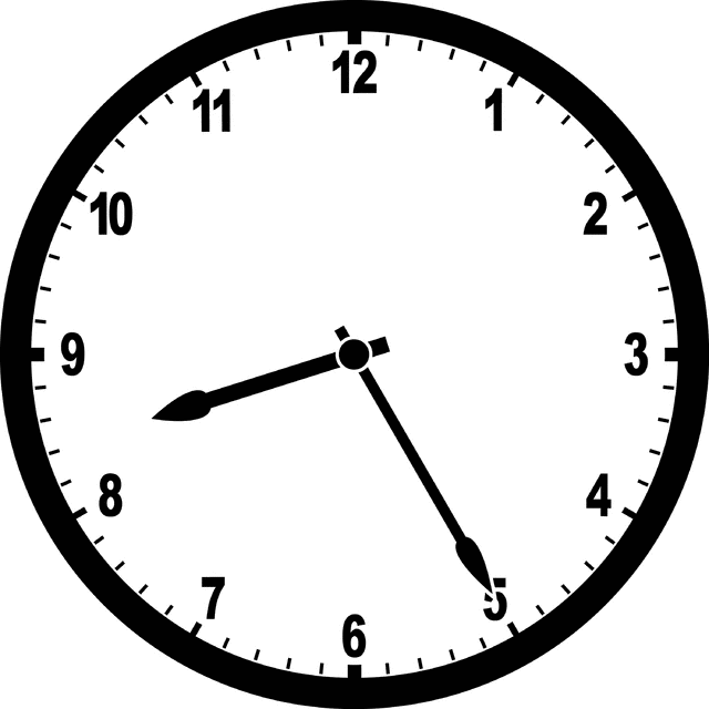 Clock 8 25   Clipart Etc