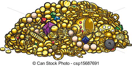 Eps Vectors Of Gold Treasure   Illustration Pile Of Treasure Gold
