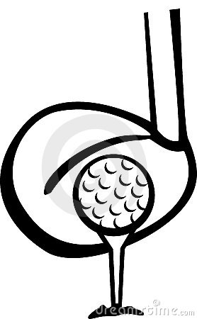 Golf Ball On Tee Clip Art Golf Ball Tee Driver Club Vector