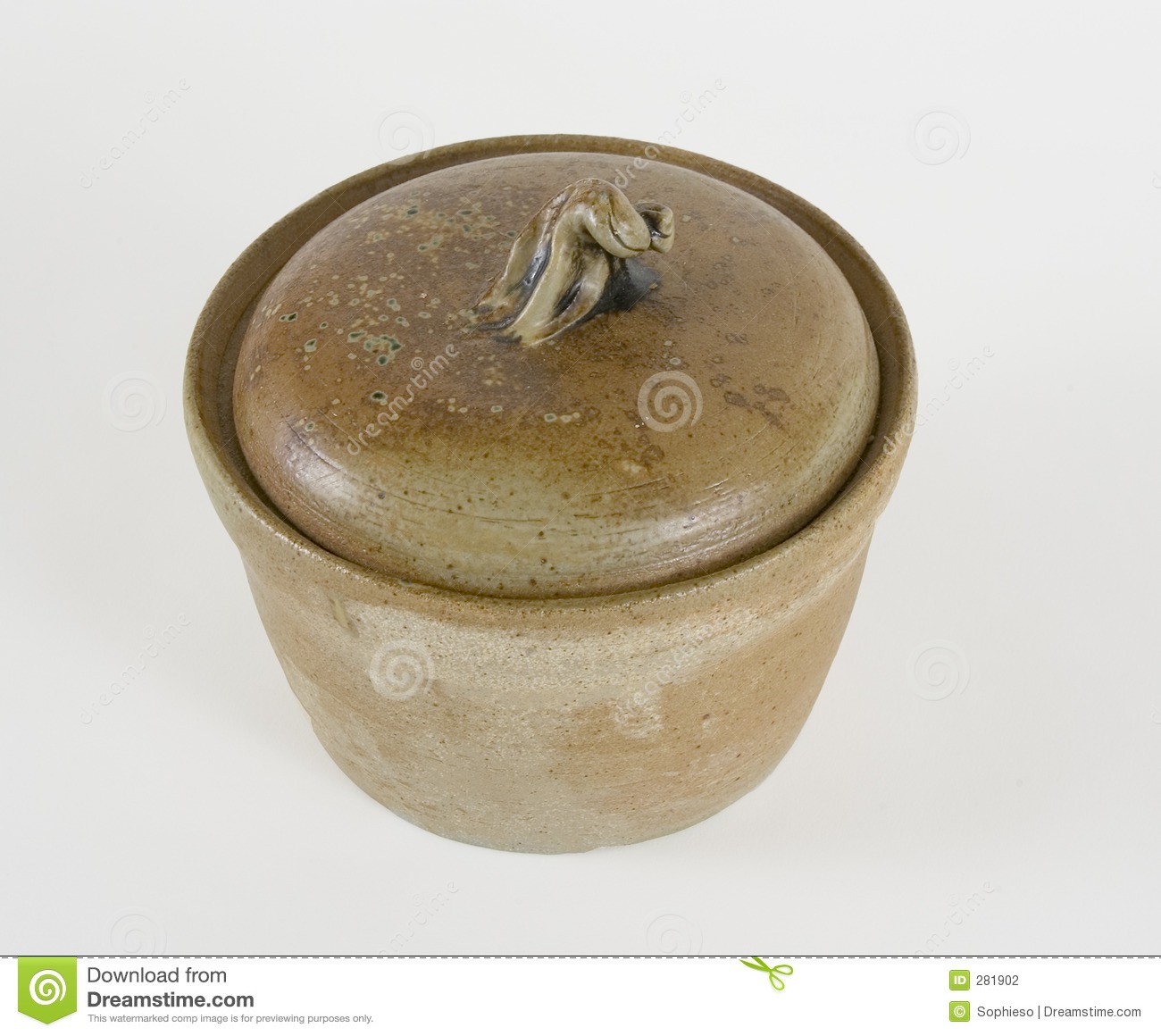 Handthrown Stoneware Bean Pot With Brown Glaze And Ash