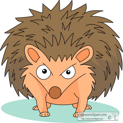 Hedgehog Clipart   Hedgehog Cartoon Angry 02   Classroom Clipart